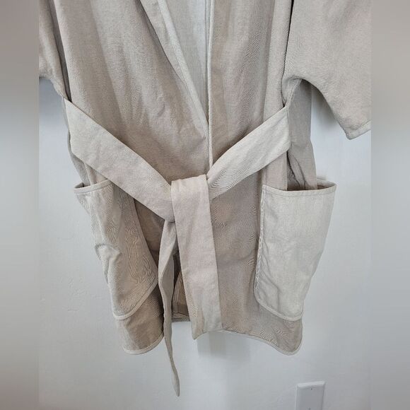 SCHAI Overcoat Linen Cotton Neutral Minimalist Lagenlook Oatmeal Oversized Small - Picture 7 of 16